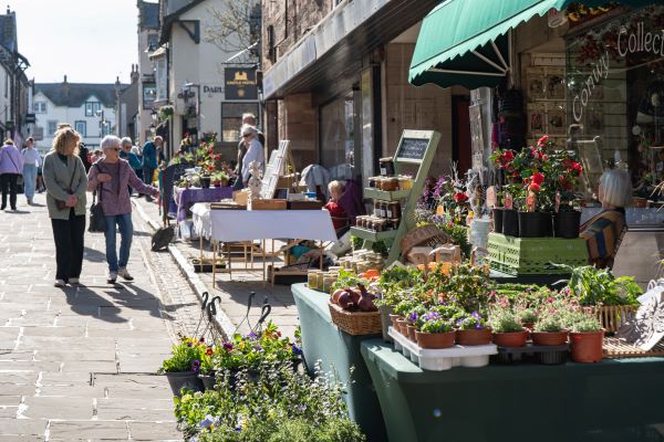 Library shelves filled with books.